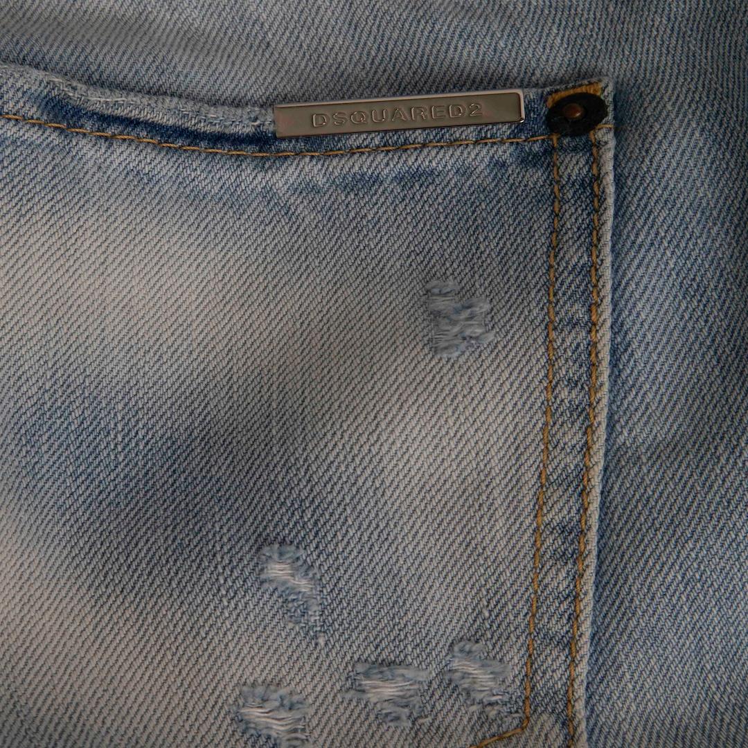 Dsquared2 Vaqueros pitillo azul claro desgastados Talla M Gris en venta