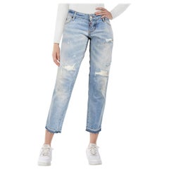 Dsquared2 Light Blue Distressed Skinny Jeans Size M