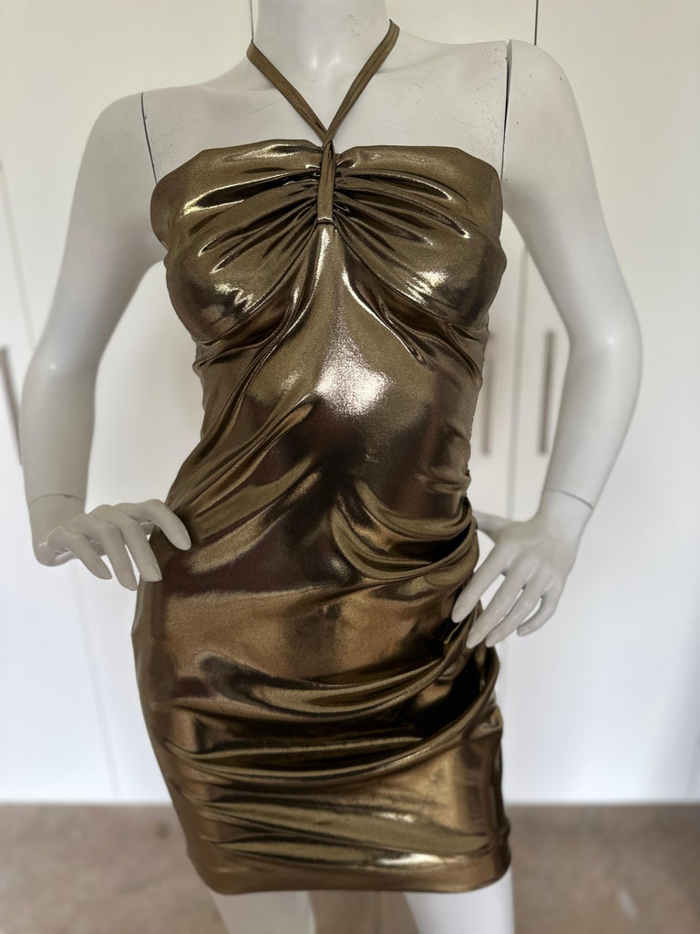 Dsquared2 Liquid Gold Cocktail Dress For Sale at 1stDibs
