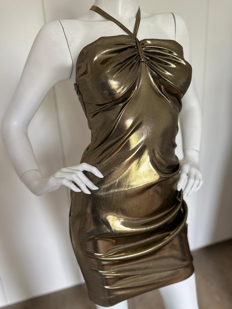 Dsquared2 Liquid Gold Cocktail Dress For Sale at 1stDibs