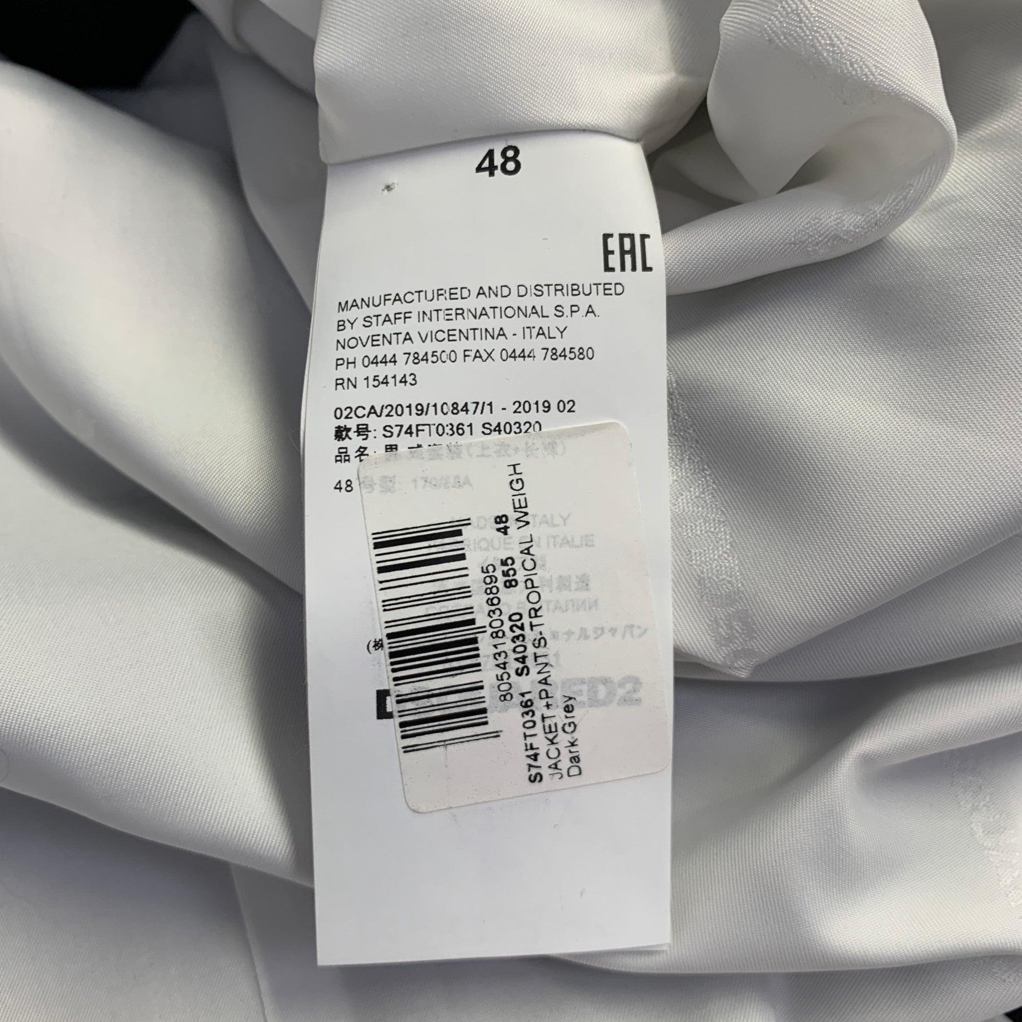 DSQUARED2 MANCHESTER Talla 38 Carbón Mezcla de Lana Abrigo de deporte con solapa de muesca en venta 2