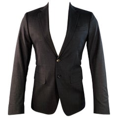 DSQUARED2 MANCHESTER Taglia 38 Cappotto sportivo con risvolto a tacche in misto lana color carbone