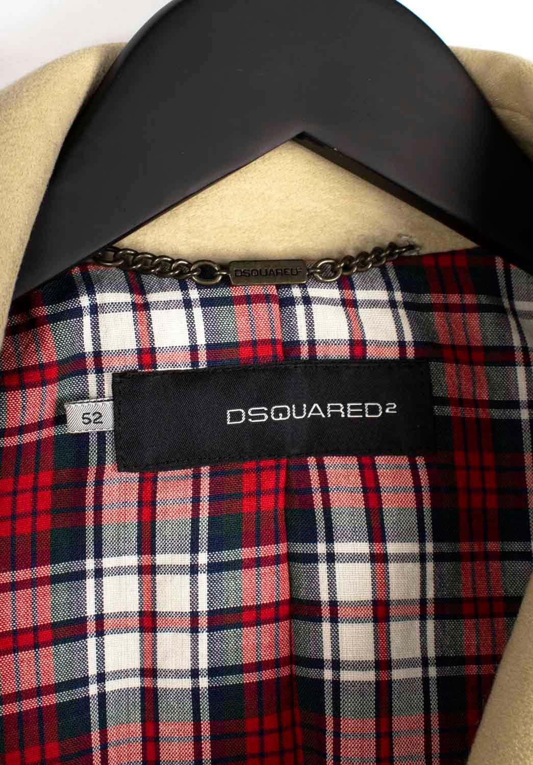 Dsquared2 Uomo Cappotto Peacoat Moleskin Taglia IT52/L in vendita 1