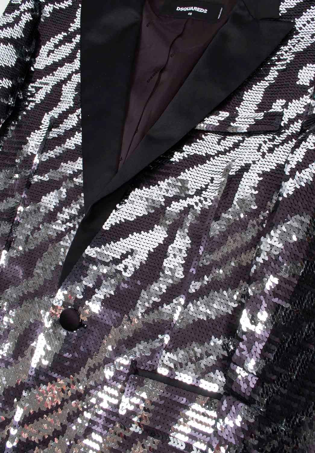 Noir Dsquared2 blazer à sequins pour hommes, taille ITA48/Medium en vente