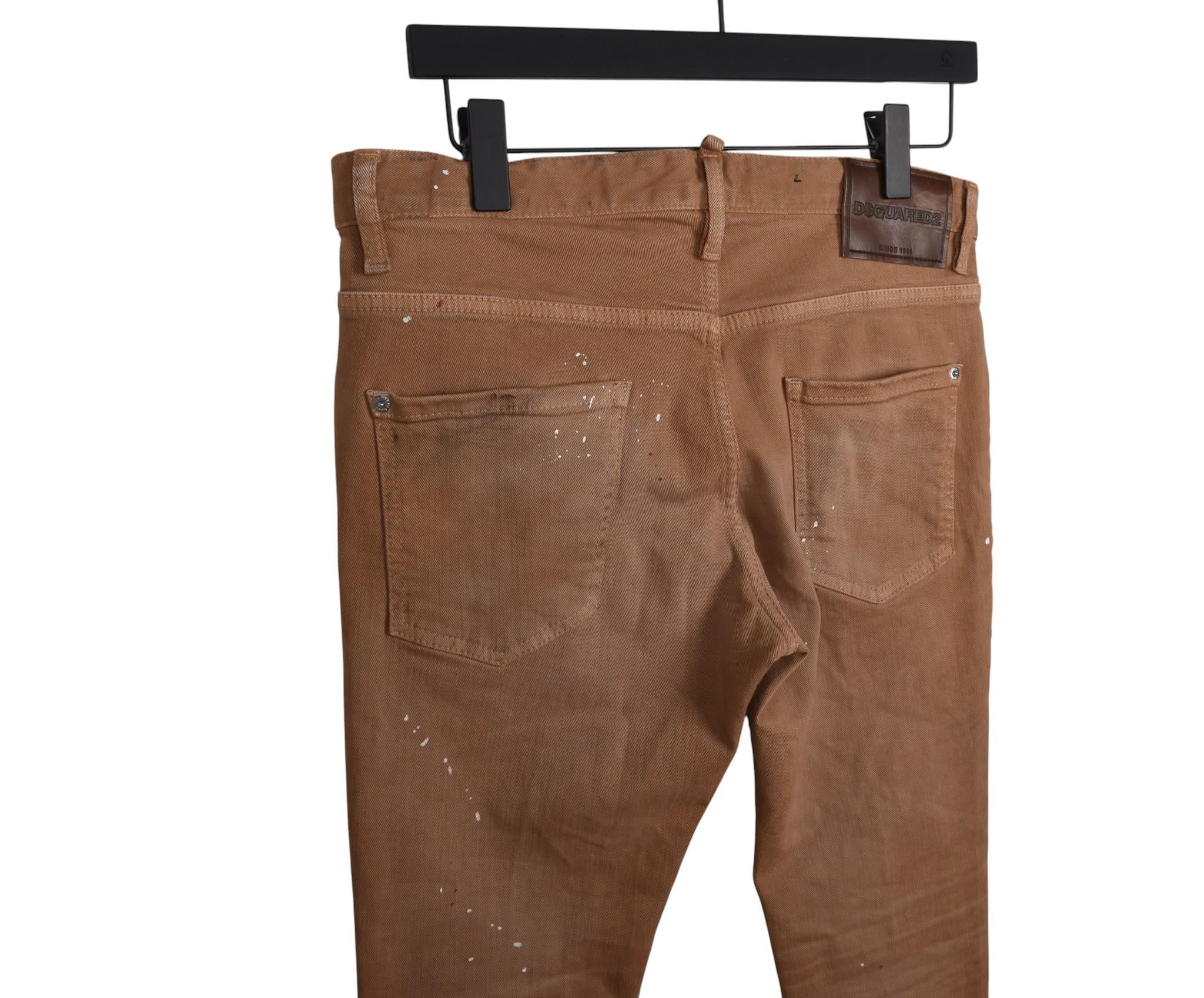 De los hombres Dsquared2 Hombre Vaqueros Tapered Paint Splashed Skater Jean Talla 50-M, S1707 en venta