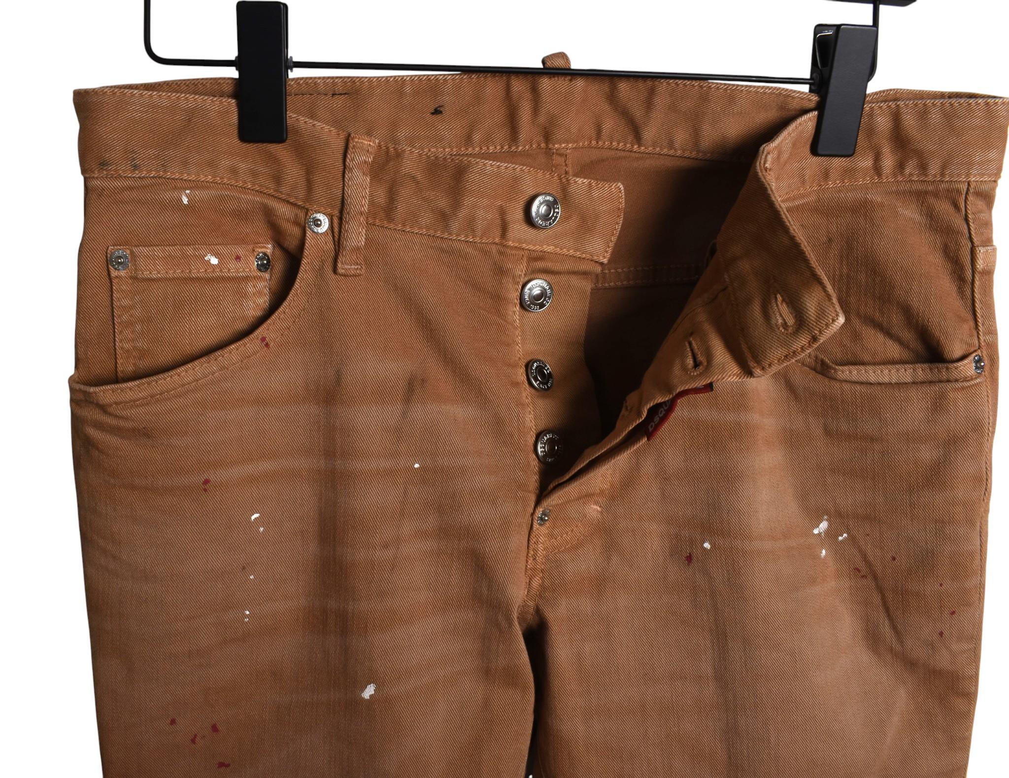 Dsquared2 Hombre Vaqueros Tapered Paint Splashed Skater Jean Talla 50-M, S1707 en venta 1