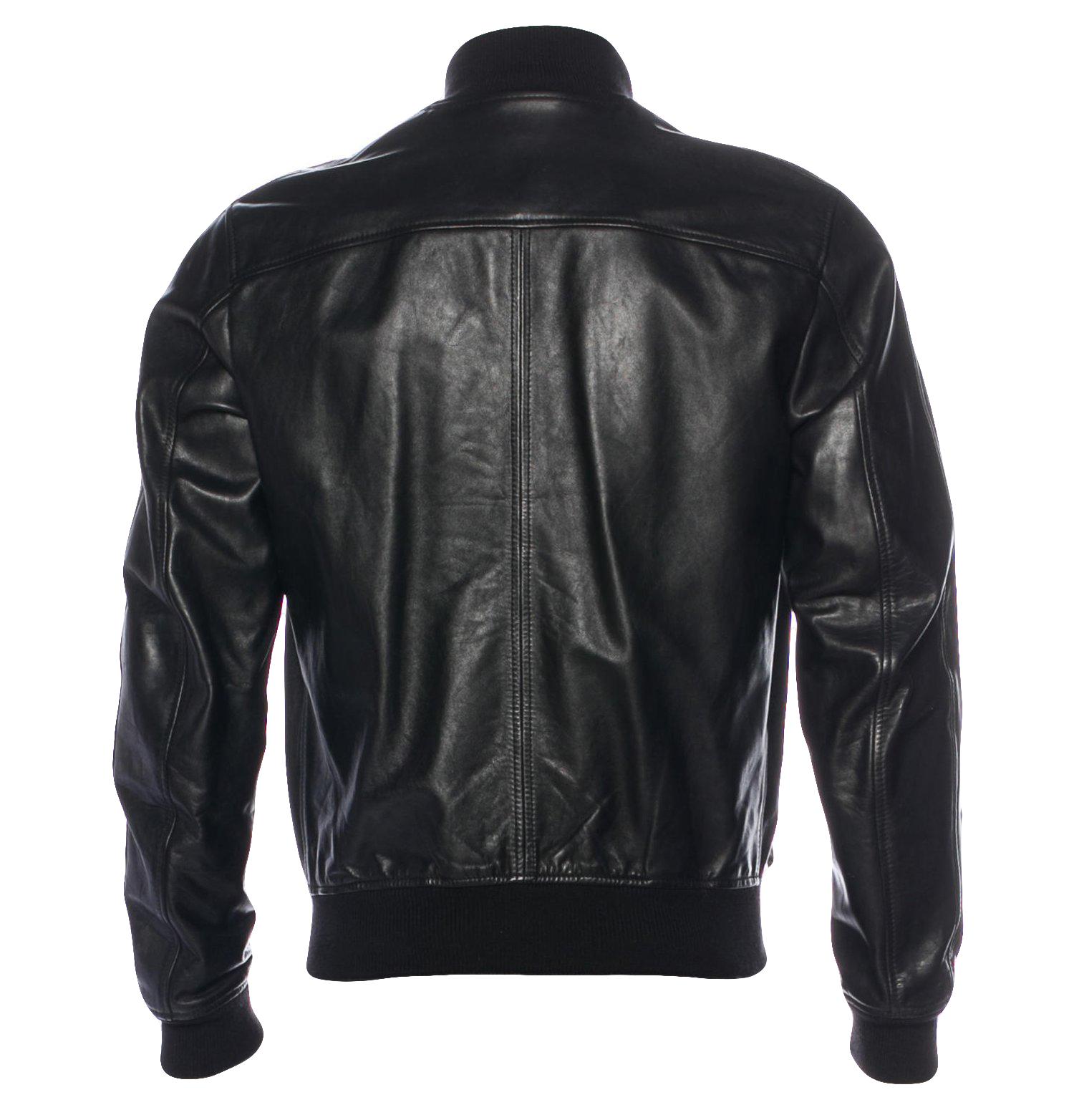 Black Dsquared² Men’s Leather Bomber Jacket For Sale