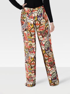 Pantaloni a gamba larga con stampa logo Dsquared2 taglia XXS