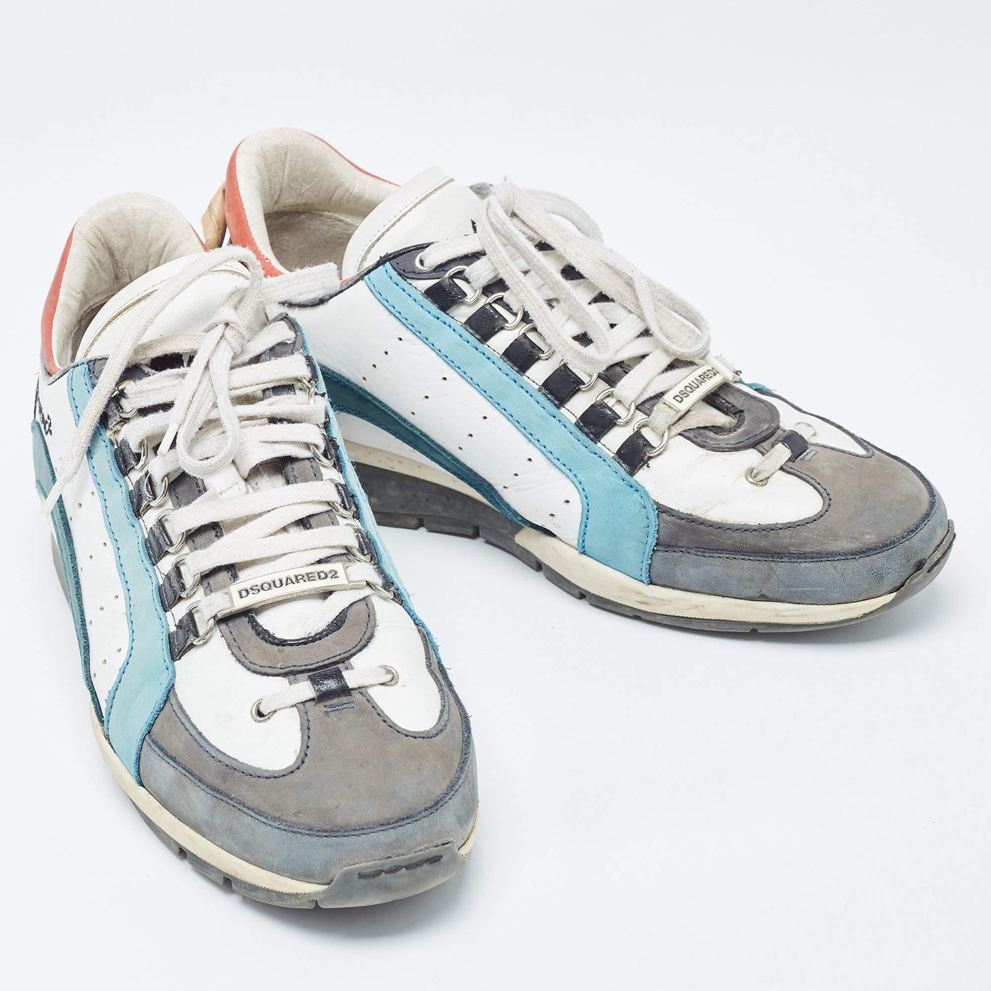 Dsquared2 Baskets basses 551 en cuir multicolore taille 42 État moyen - En vente à Dubai, Al Qouz 2