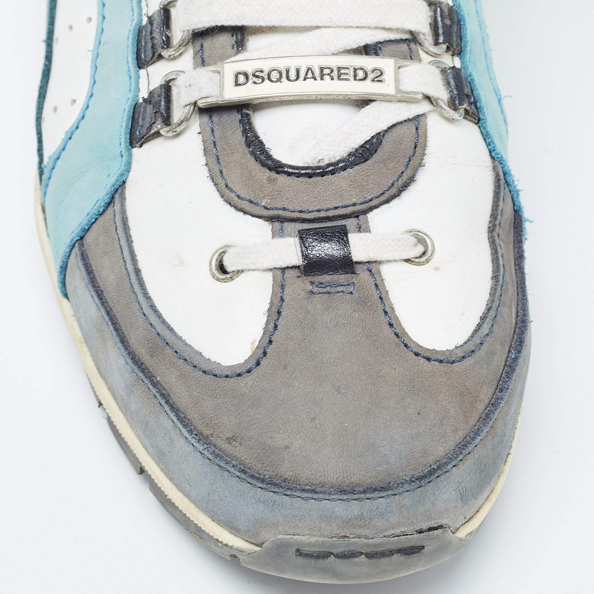 Dsquared2 Baskets basses 551 en cuir multicolore taille 42 en vente 3
