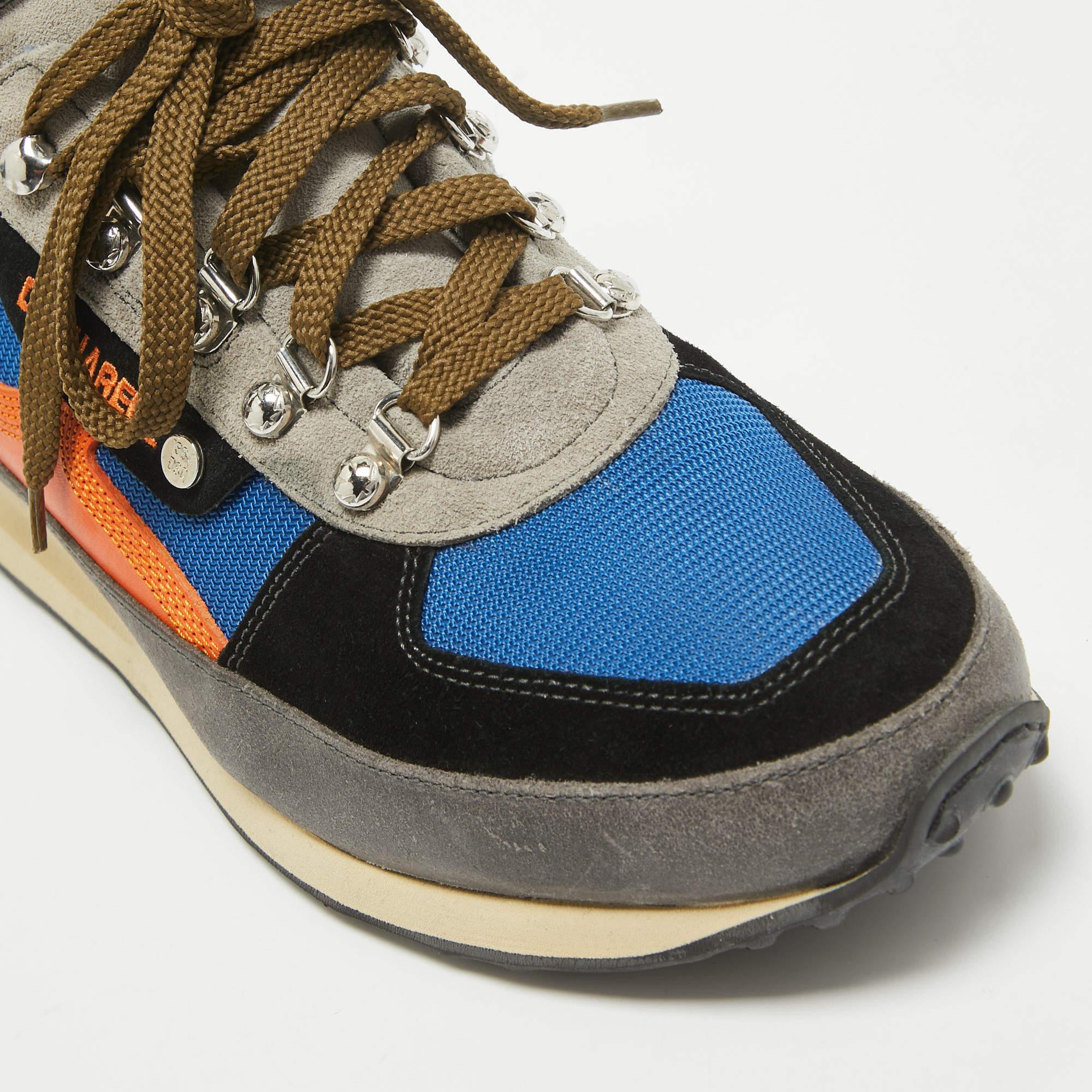 Dsquared2 Multicolor Suede & Mesh Dean Goes Hiking Lace Up Sneakers Size 43 2