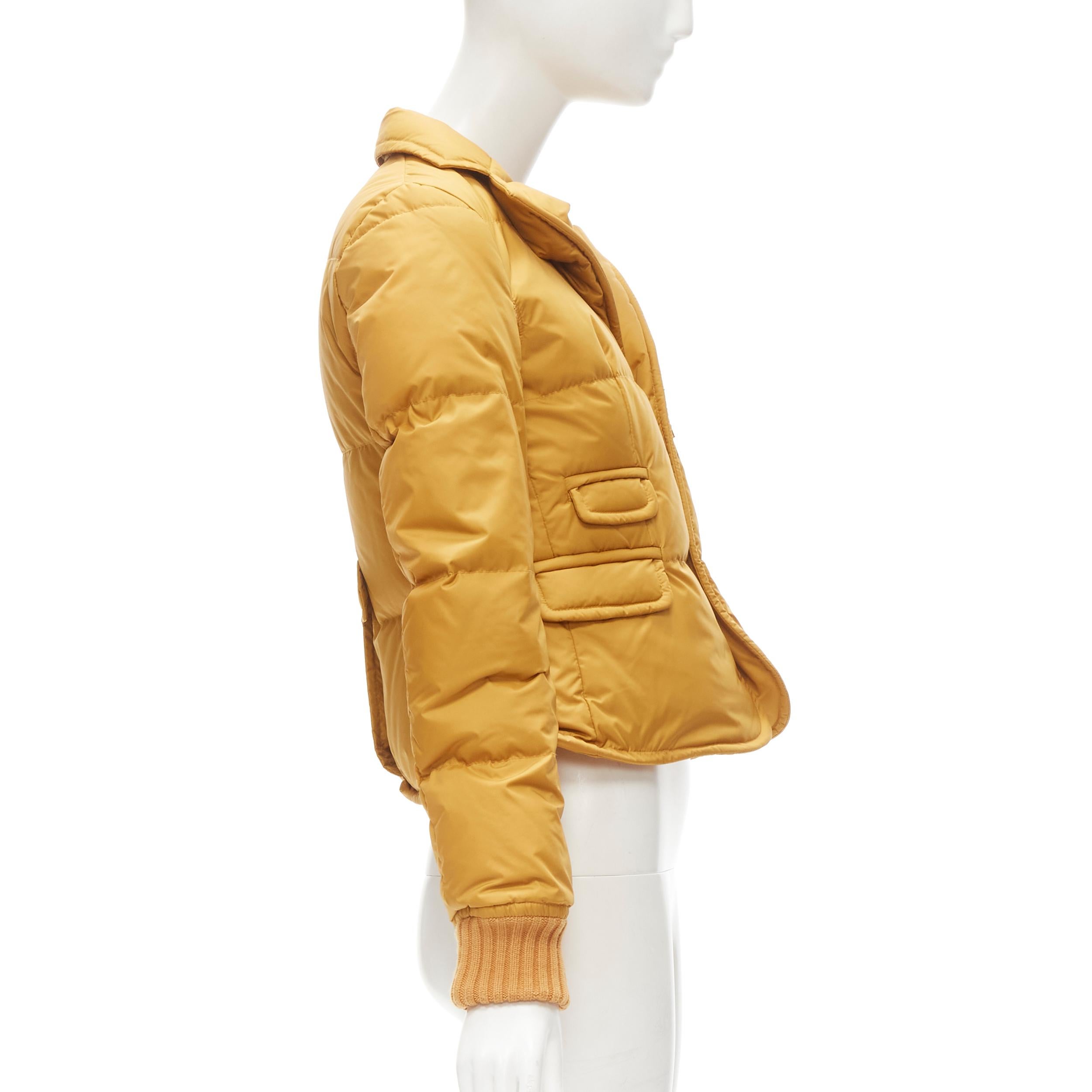 Women's DSQUARED2 mustard white goose down padded 3-pocket blazer jacket IT38 XS For Sale