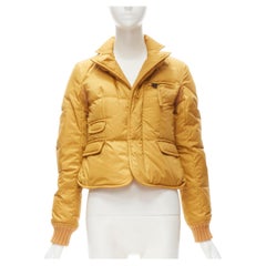 DSQUARED2 mustardweiße Blazerjacke mit 3 Schubladen und Gänseblümchenbesatz IT38 XS