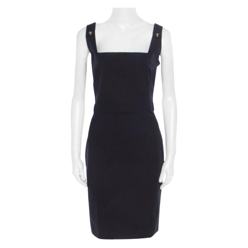 Dsquared2 Navy Blue Cotton Sleeveless Dress L