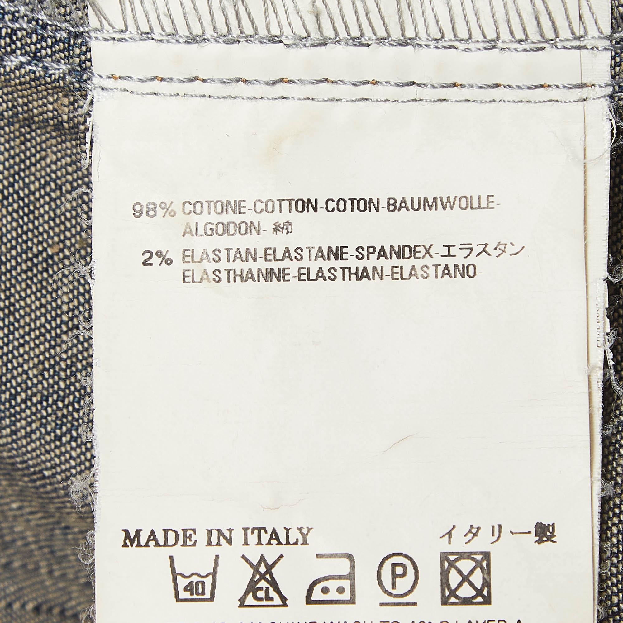 Dsquared2 Marineblaues Kurzarmhemd aus Denim XS Herren im Angebot