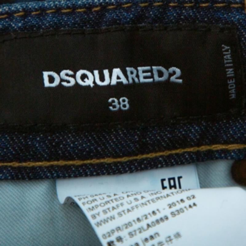 Black Dsquared2 Navy Blue Denim Tie Detail Deana Jeans S For Sale