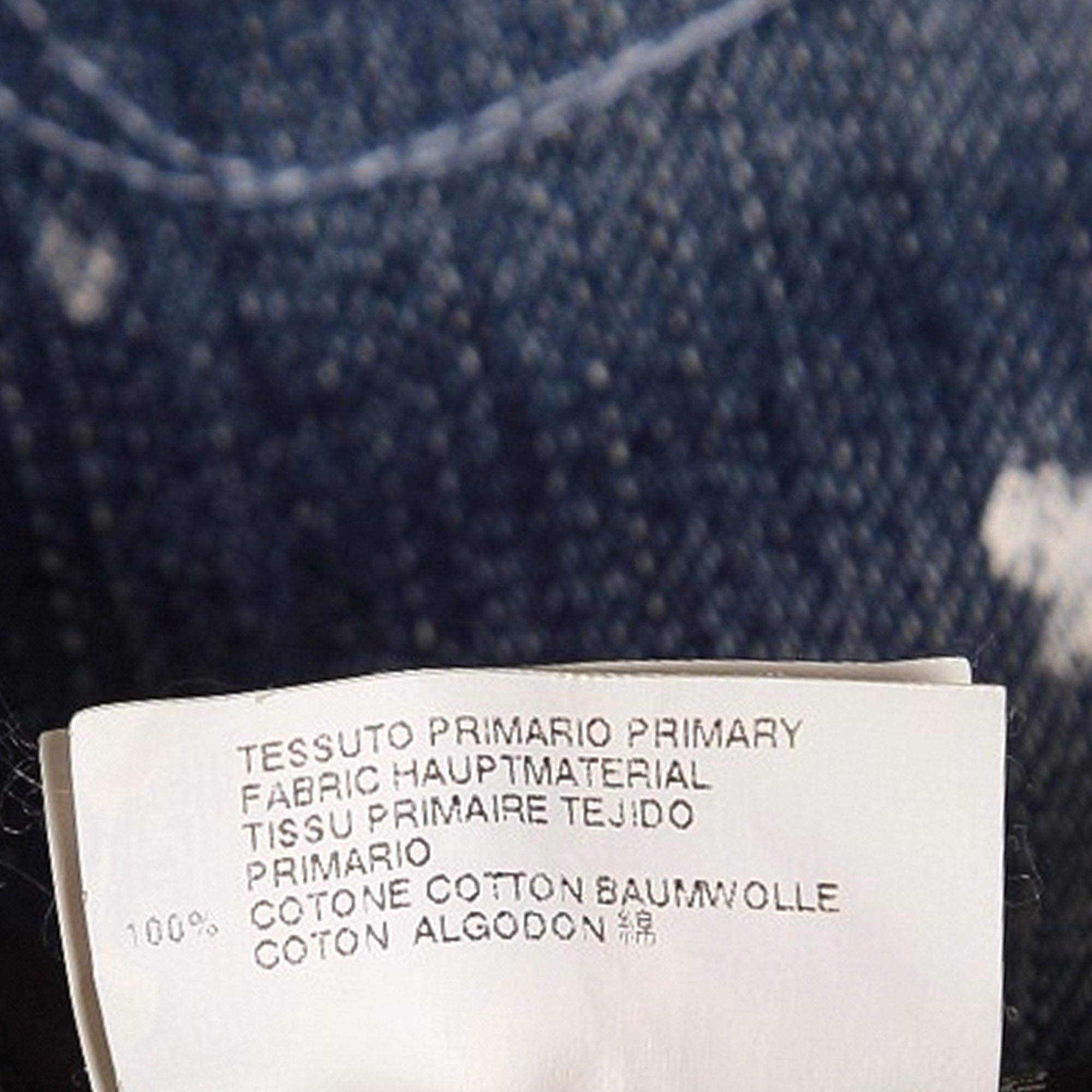 Dsquared2 Navy Blue Printed Distressed Denim Jeans L Waist 36