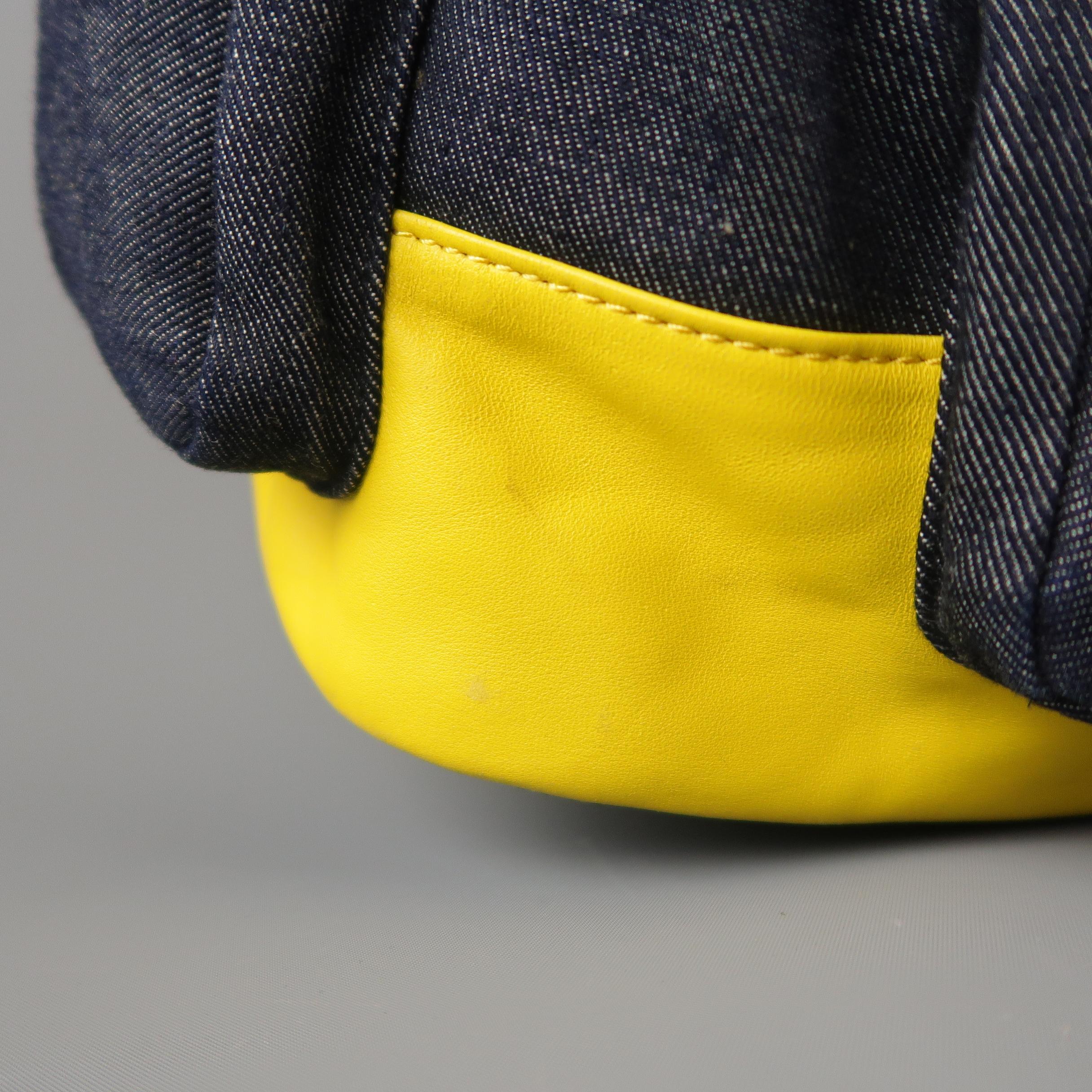 DSQUARED2 Navy Denim & Yellow Leather Backpack 9