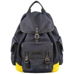 DSQUARED2 Navy Denim & Yellow Leather Backpack