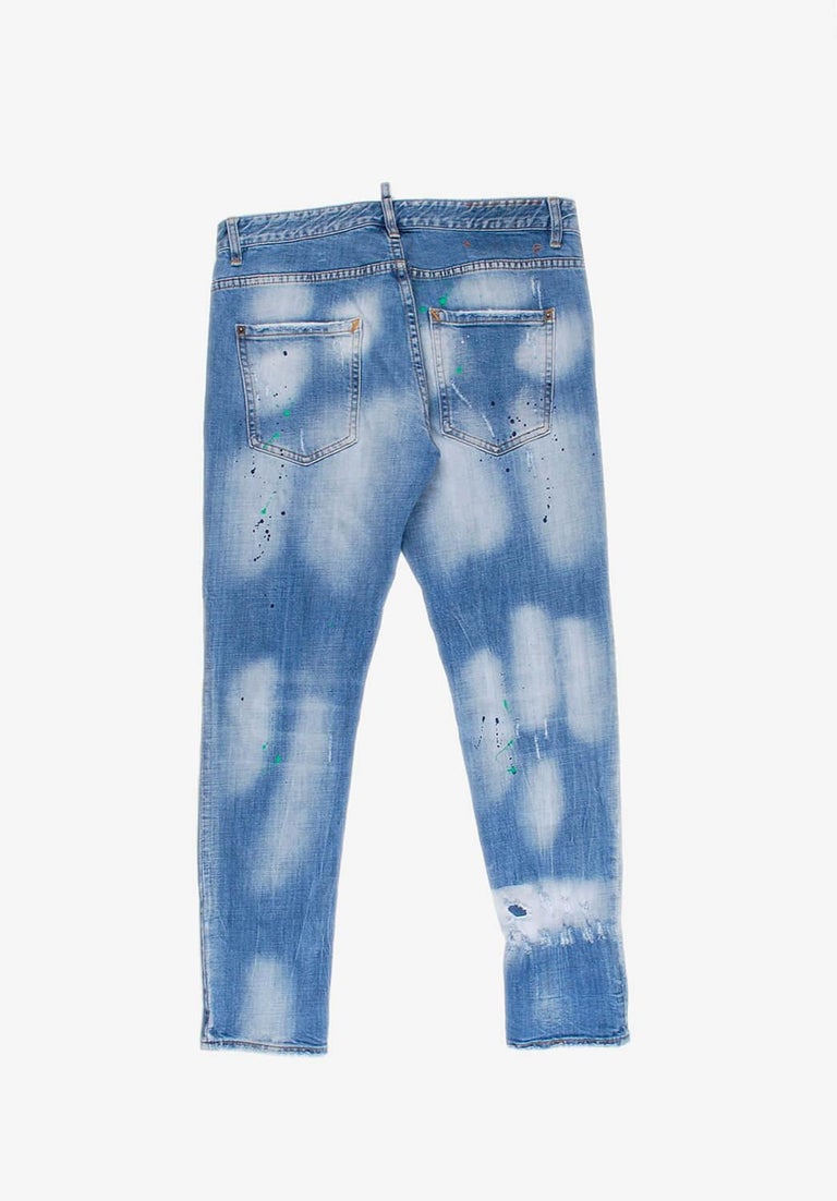 Dsquared2 Paint Splash Distressed Denim Men Jeans Size ITA50 (M) For
