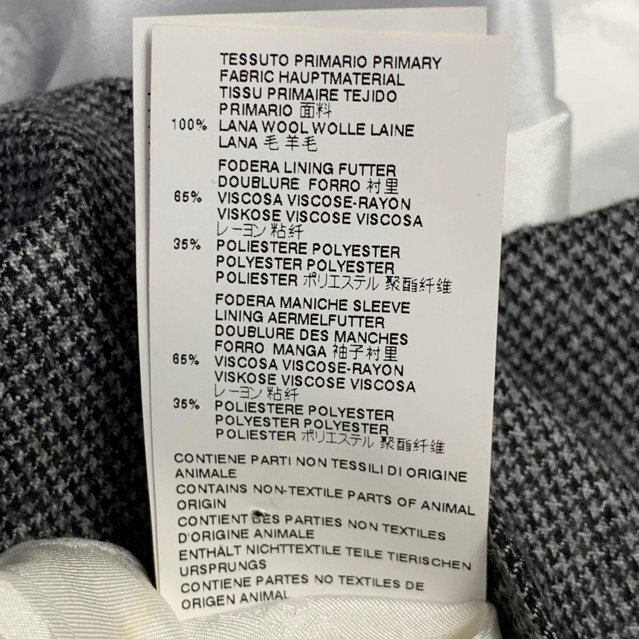 DSQUARED2 PARIS Talla 40 Gris Negro Pata de gallo Lana Traje con solapa de muesca en venta 7