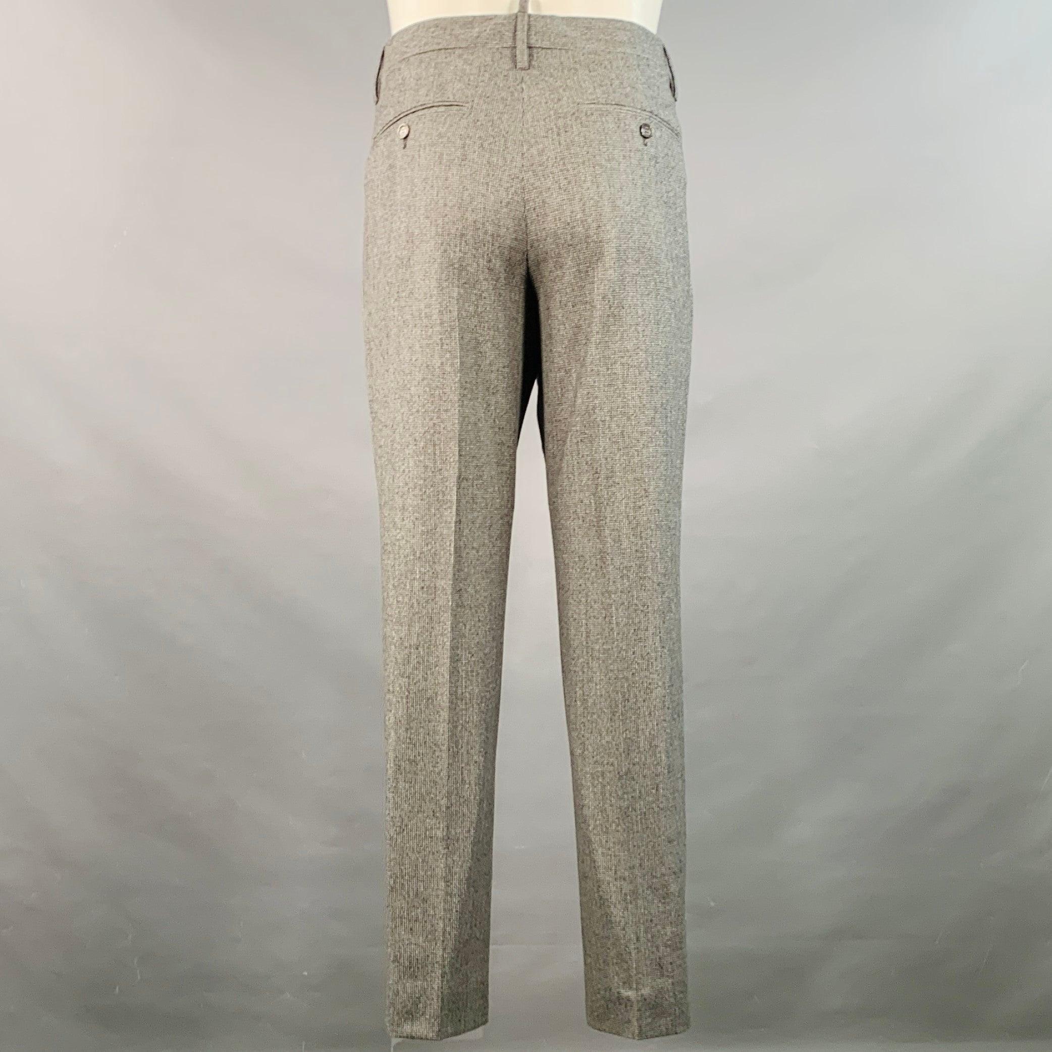 DSQUARED2 PARIS Talla 40 Gris Negro Pata de gallo Lana Traje con solapa de muesca en venta 2