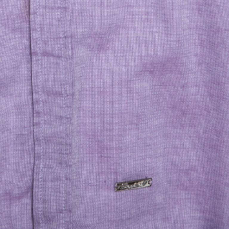 Dsquared2 Purple Chambray Cotton Button Front Shirt XL im Zustand „Gut“ im Angebot in Dubai, Al Qouz 2