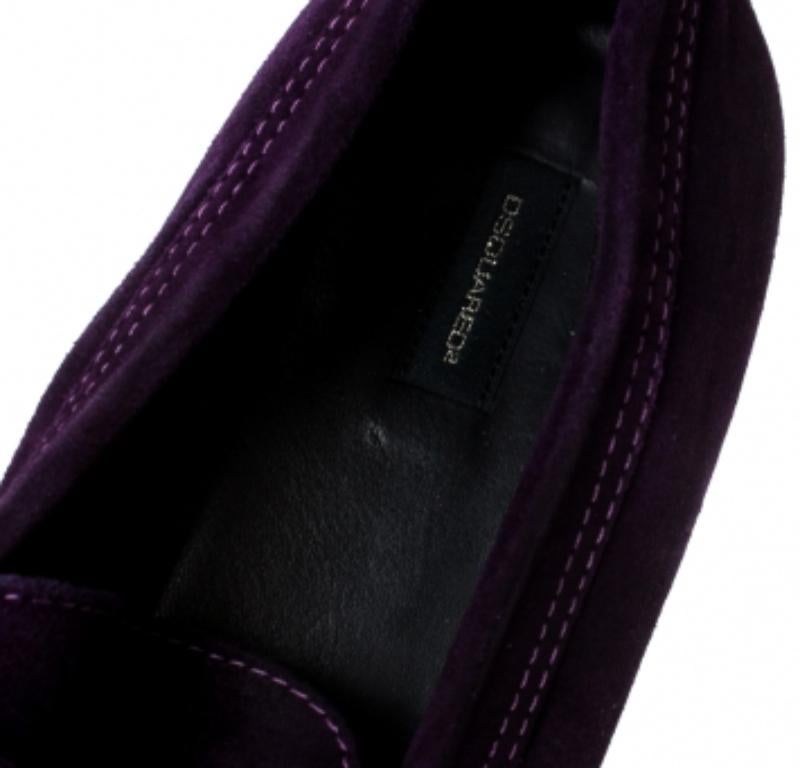 Dsquared2 Purple Suede Penny Loafers Size 40.5 en vente 2