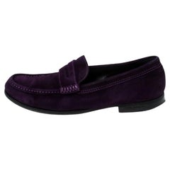 Used Dsquared2 Purple Suede Penny Loafers Size 40.5