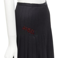 DSQUARED2 rosso ANGEL ricamo nero gonna a pieghe svasata al ginocchio IT38 XS
