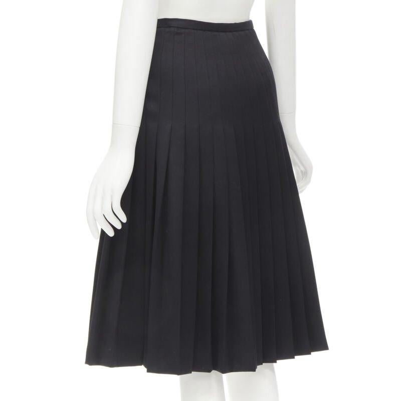 DSQUARED2 red ANGEL embroidery black pleated flared knee length skirt IT38 XS For Sale 1