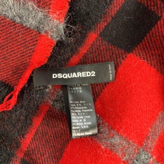 Sciarpe in misto lana a quadri rossi e neri di DSQUARED2