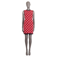 DSQUARED2 rouge noir blanc coton JACQUARD KNIT BODYCON Robe M