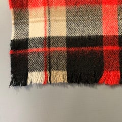 Sciarpa con frange in misto lana DSQUARED2 rosso nero bianco a quadri