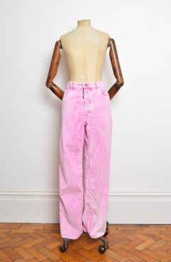 DsQuared2 Resort 2023 Acid Wash Pink Corduroy Boyfriend Jeans / Pants W34"
