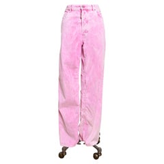 DsQuared2 Resort 2023 Acid Wash Pink Corduroy Boyfriend Jeans / Pants W34"