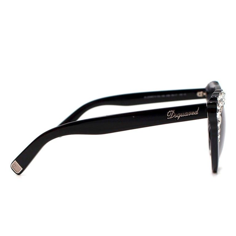 DSQUARED2 Black Rhinestone Cat-Eye Sunglasses Dsquared2 Rhinestone-Embellished Cat-Eye Sunglasses In Black  main image 3