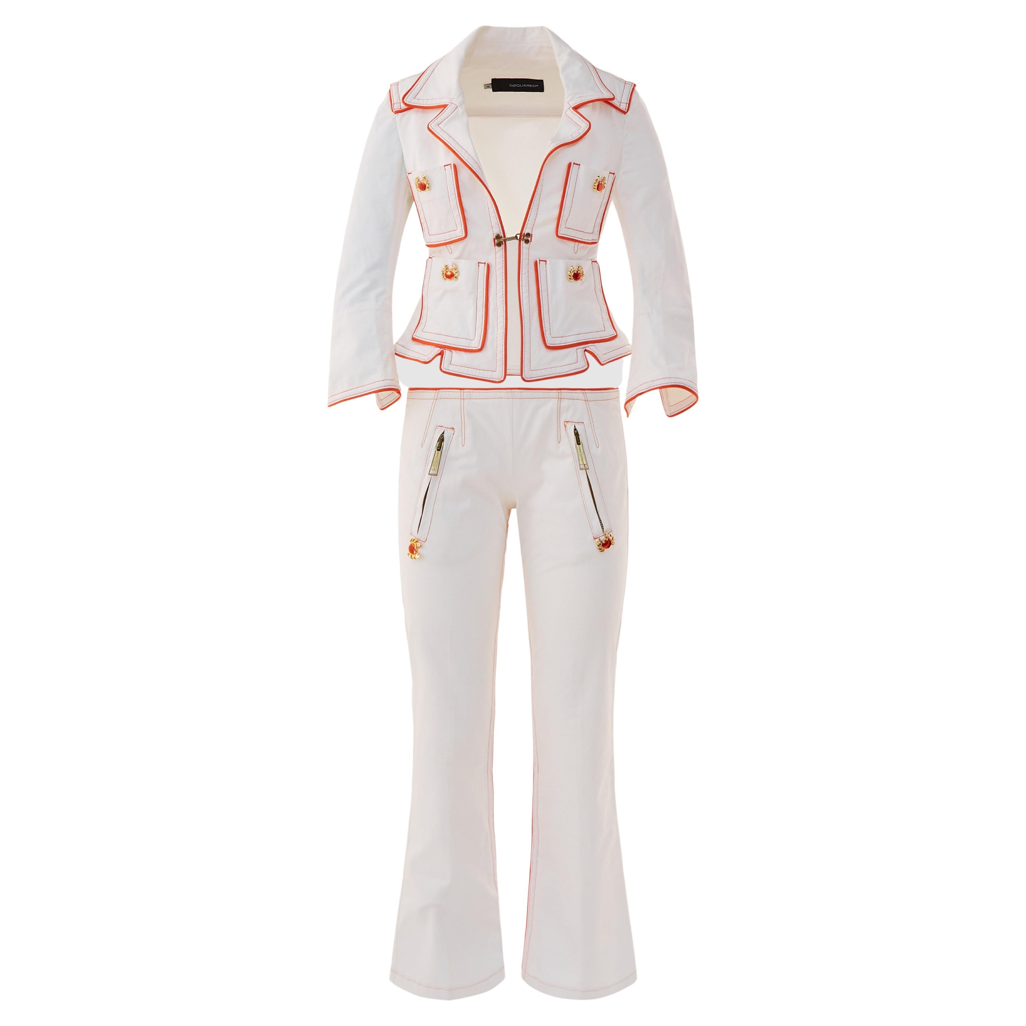 Dsquared2 S/S 2005 embellished gold crabs sailor-style suit