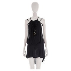 Dsquared2 mini-robe noire à bretelles croisées multicolores S/S 2008