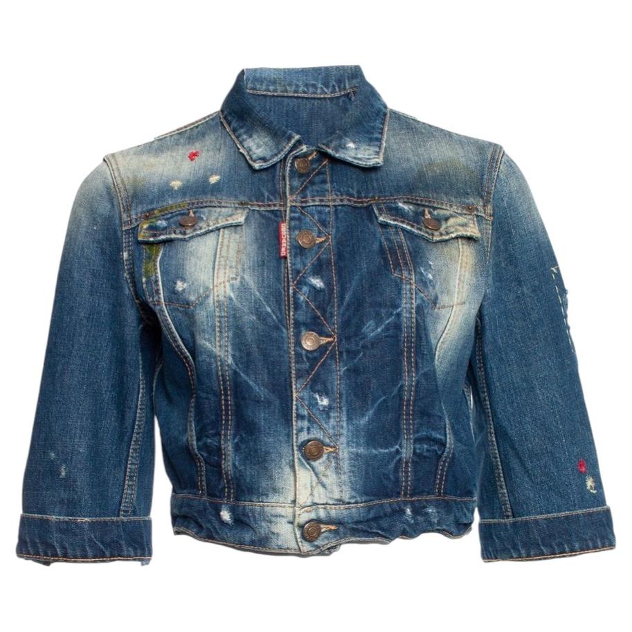 Dsquared2, giacca in denim a maniche corte