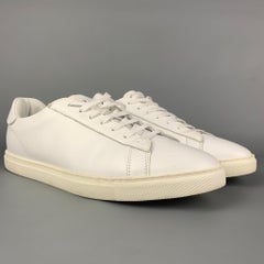 DSQUARED2 Size 10.5 White Leather Lace Up Sneakers