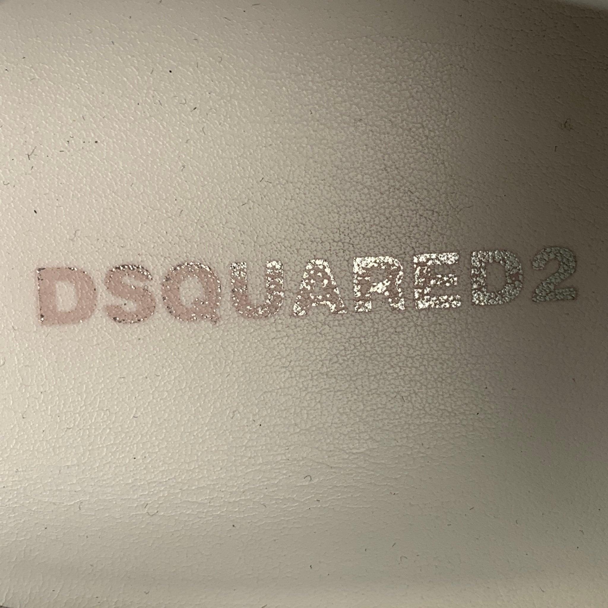 DSQUARED2 Size 10.5 White Leather Lace Up Sneakers For Sale 3