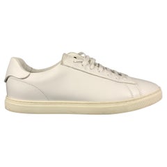 DSQUARED2 Size 10.5 White Leather Lace Up Sneakers