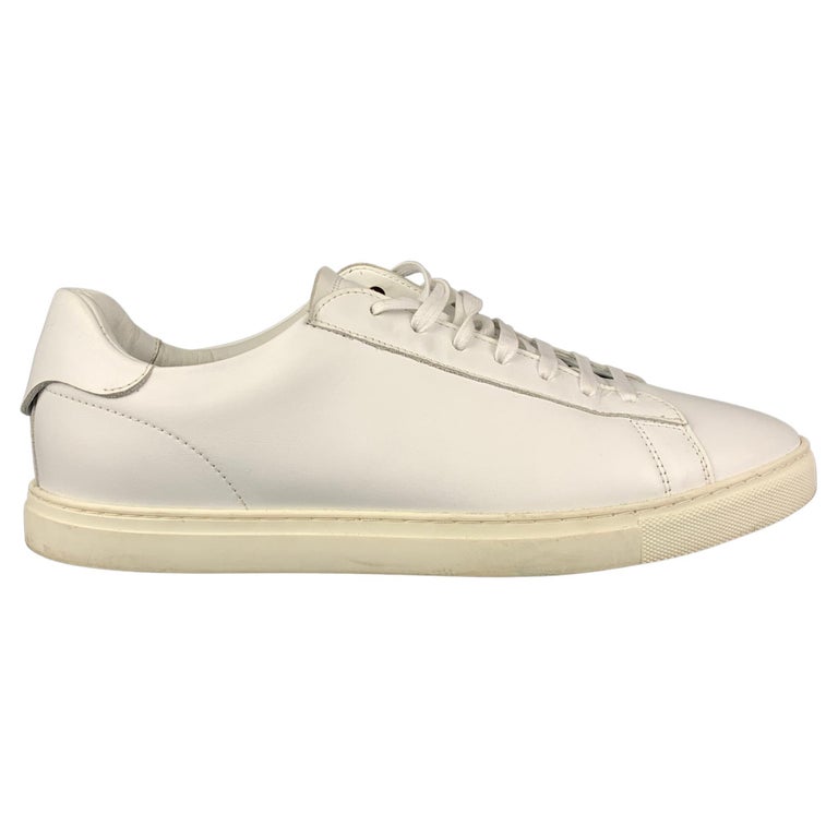 DSQUARED2 Size 10.5 White Leather Lace Up Sneakers For Sale at 1stDibs