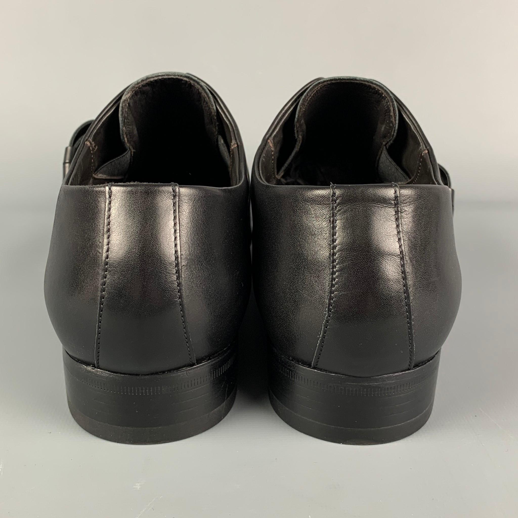 Men's DSQUARED2 Size 11 Black Leather Belted Loafers