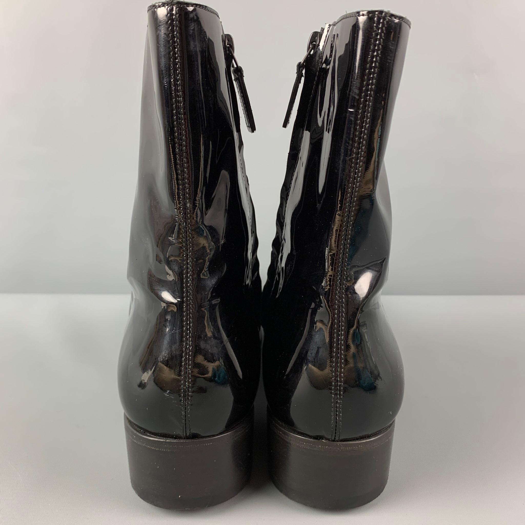 Men's DSQUARED2 Size 12 Black Side Zipper Ankle Boots