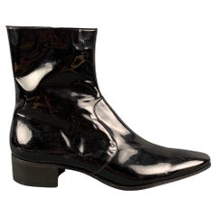 DSQUARED2 Größe 12 Schwarz Side Zipper Ankle Boots