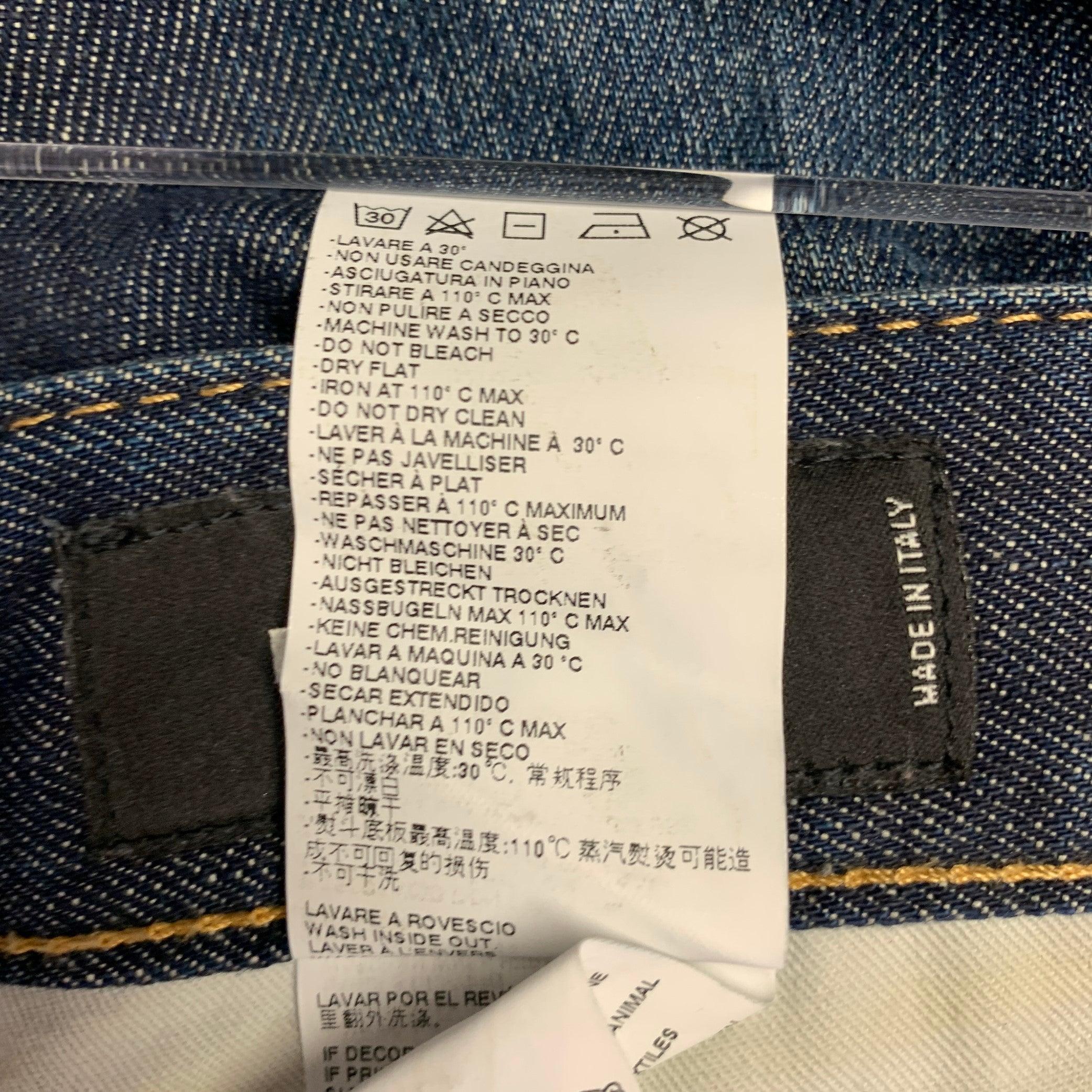 DSQUARED2 Jeans Button Fly Blu Distressed in misto cotone taglia 28 in vendita 4