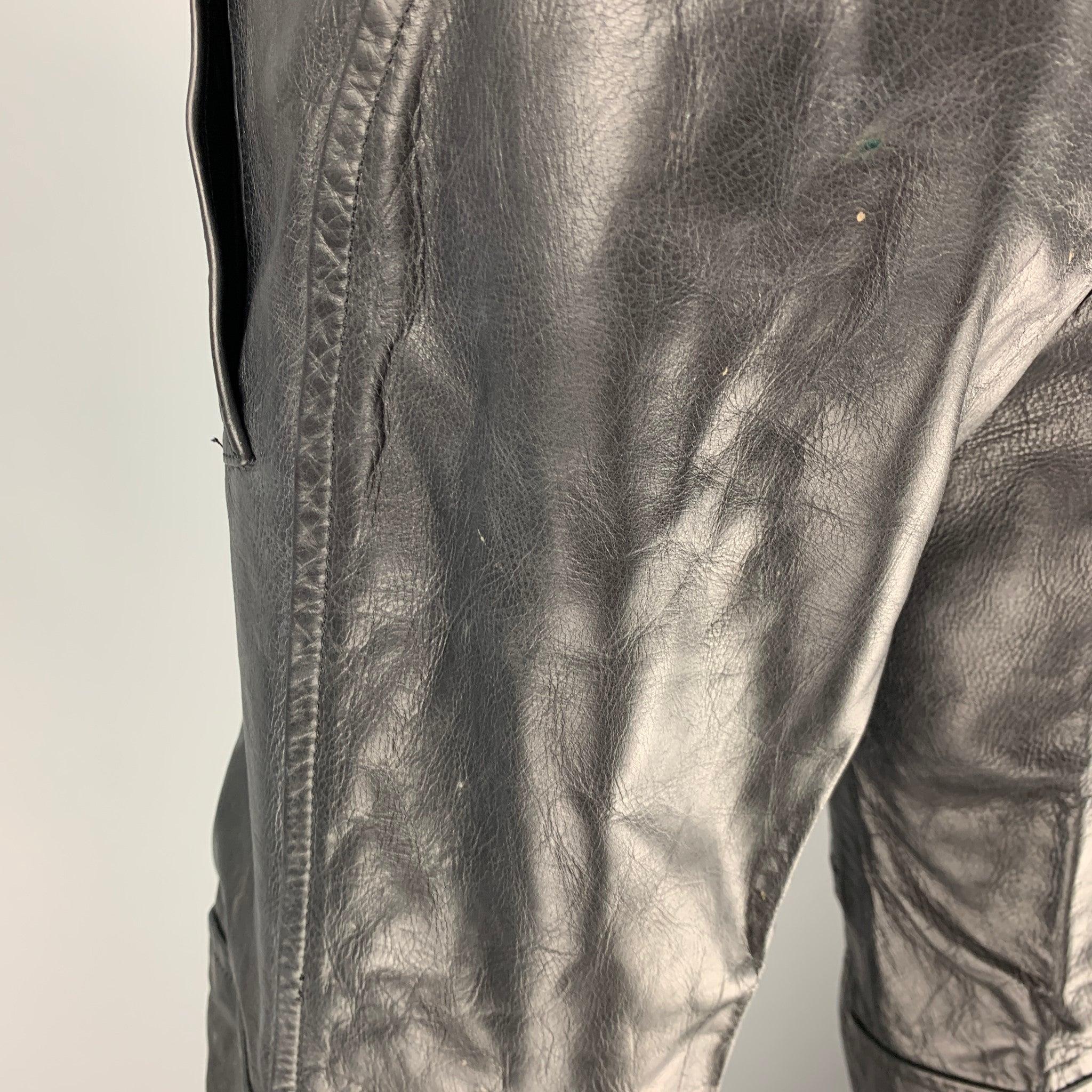 Men's DSQUARED2 Size 30 Black Leather Shorts For Sale