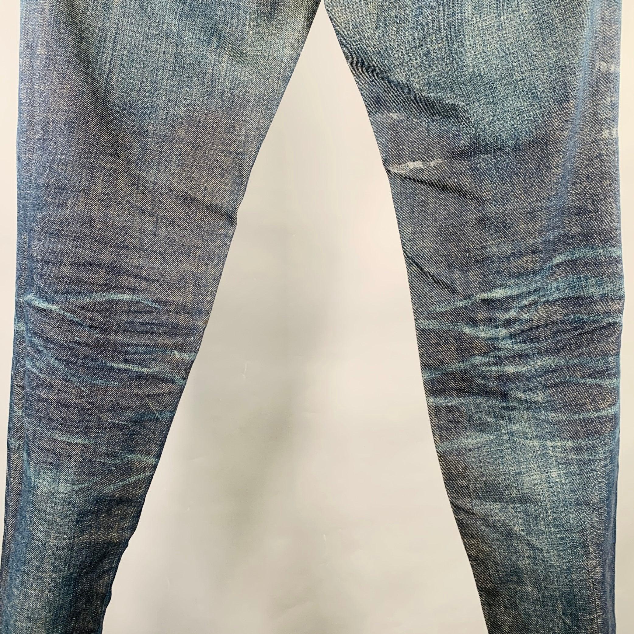 De los hombres DSQUARED2 Talla 30 Vaqueros de punto en contraste azul envejecido en venta